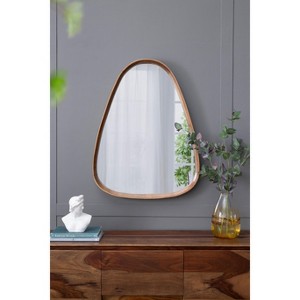30inx38inIrrgeular Mirror with Wood Frame, Wall Mirror for Living Room Bathroom Entryway - 1 of 1