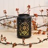LumaBase Flame-Effect Battery-Operated Black Metal Lantern - 4 of 4
