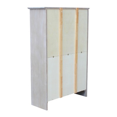 Transitional 48" Adjustable Gray Wood Shaker Bookcase