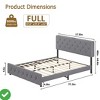 Full Bed/Queen Size Frame w/ Charging Station Wooden Platform w/ Adjustable Headboard Noise Free - 2 of 4