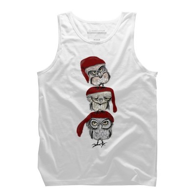 Men's Design By Humans Christmas Owls By msmart Tank Top