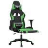 vidaXL Massage Gaming Chair with Footrest, Black&Green, Faux Leather - 3 of 4
