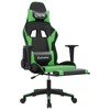 vidaXL Massage Gaming Chair with Footrest, Black&Green, Faux Leather - image 3 of 4