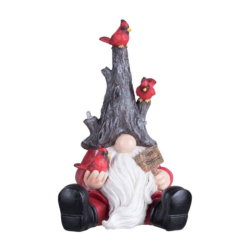 Transpac Resin 9.25 in. Multicolor Christmas Light Up Cardinal Gnome, 2 of 5