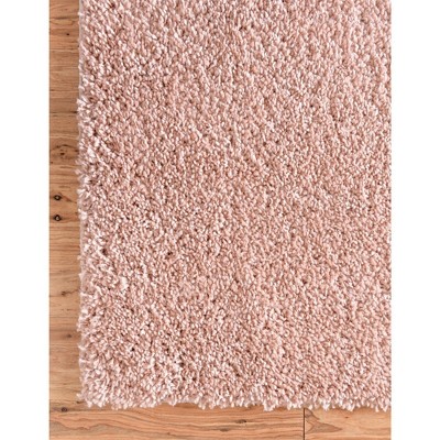 Dusty Rose Braided Shag 8'x10' Rectangular Synthetic Rug