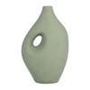 Boho Ceramic Vase - Modern Decorative Accent with Hole Detail - Handmade Minimalist Design for Home, Office & Living Room -  Green - 2 of 4