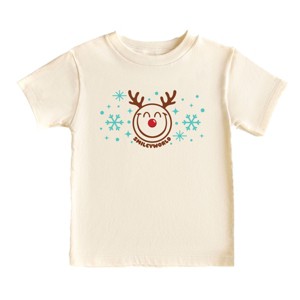 SmileyWorld Reindeer Snowflakes - Youth Short Sleeve Graphic T-Shirt and Toddler Short Sleeve Graphic T-Shirt - 1 of 3