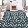 Washable Modern Geometric Rug Non Slip Low Pile Rug Retro Throw Floor Cover Foldable Indoor Carpet for Living Room Bedroom - 2 of 4