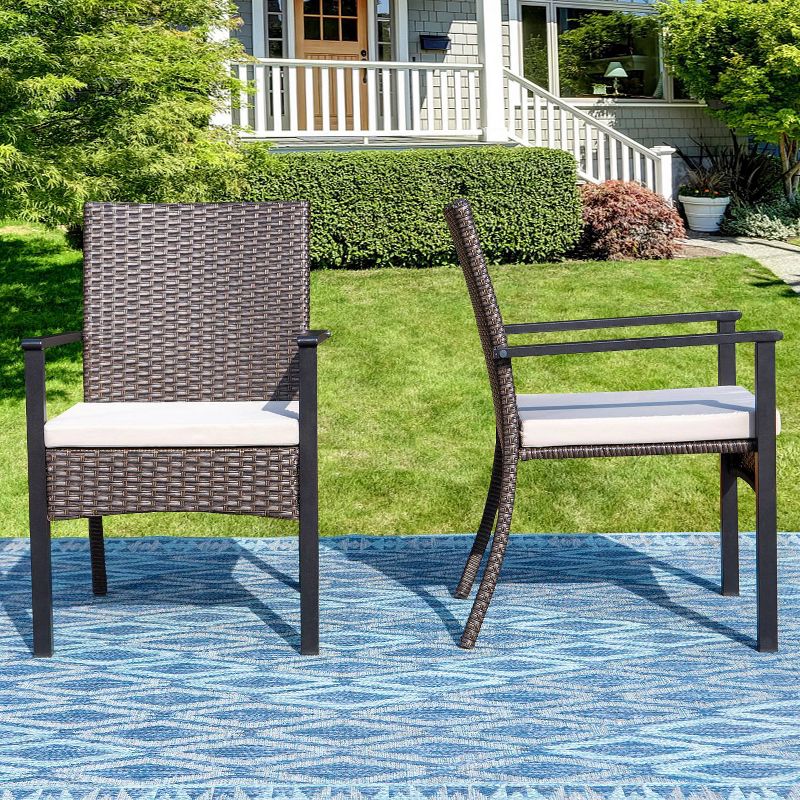 2pk Outdoor Wicker Arm Chairs - Captiva Designs, 4 of 13