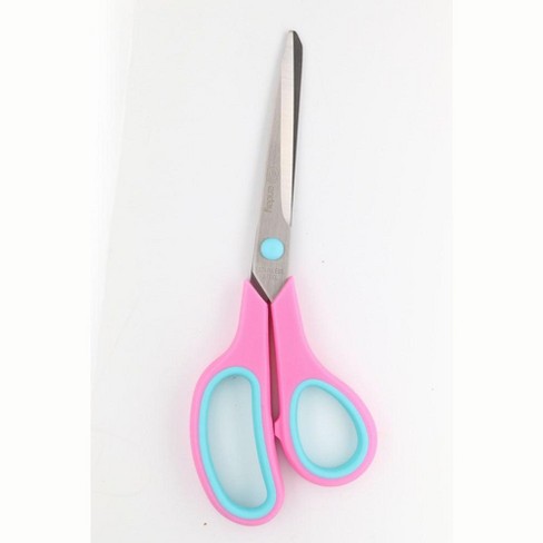All Purpose Pink Ribbon Scissors, 8 inch Long, 3.5 inch Cut Length, Pink Straight Handle | Bundle of 2 Each