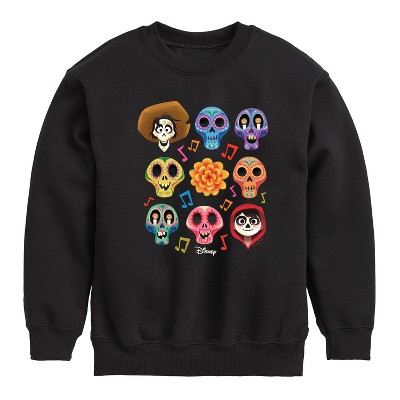 Boys' - Coco - Musical Skulls Graphic Long Sleeve Fleece Sweatshirt