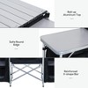 Resenkos Aluminum Camping Kitchen Table, Portable Outdoor Cooking Table, Fold Up Cook Station with Windscreen and 3 Enclosed Cupboards Black - 4 of 4