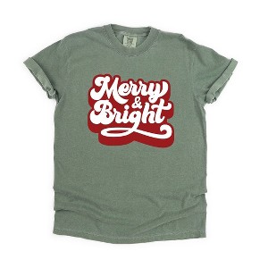 Simply Sage Market Women's Retro Merry and Bright Short Sleeve Garment Dyed Tee - 1 of 4