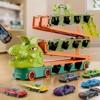 KOVOT Dinosaur Truck Racing Playset - 20" Storage Truck with 6.5-Foot Foldable Racetrack & 8 Alloy Raceing Cars - 2 of 4
