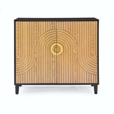 Vynxaria Elegant Entrance Service Cabinet: Unique Design, Adjustable Shelves, High-Quality MDF, Anti-Tip Safety, Durable & Stable with Brass Handle