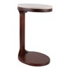 Chic End Table, Side Table, or Night Stand for Home Decor - Wood C-Shaped Bedside Table with Circular Base and Marble Top - Ideal for Small Spaces - 4 of 4