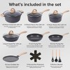 Itopfox Non Stick Induction Cookware Set, 19 Pcs Includes Frying Pan, Saucepan, Sauté Pan, Griddle Pan, PFOA Free for All Stoves - 2 of 4