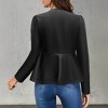 Womens Faux Leather Cropped Jacket Long Sleeve Casual Blazer Moto Biker Coat Fall Fashion Winter Outfits - 2 of 4