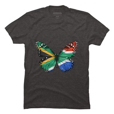 Men's Design By Humans Butterfly Flag Of South Africa By GiftsIdeas T-Shirt