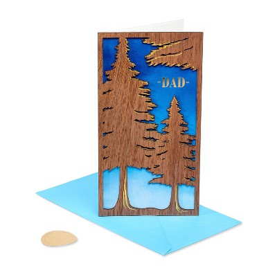 Father's Day Greeting Card Laser Cut Wood Trees - PAPYRUS