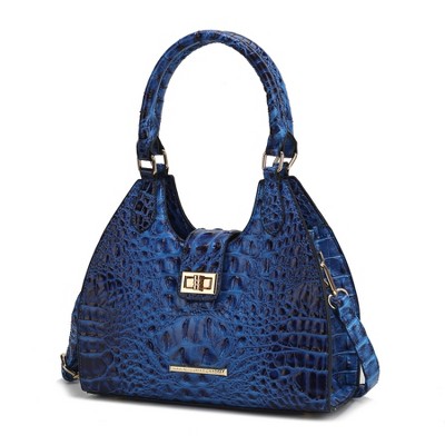 MKF Collection Ava Women’s Tote Faux Crocodile Embossed Vegan Leather Handbag by Mia K- Royal Blue