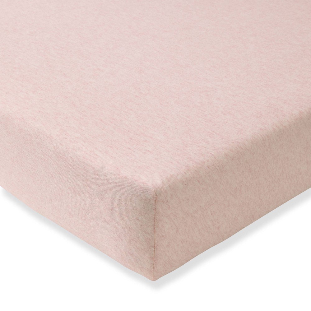 Photos - Bed Linen Burt's Bees Baby Organic Jersey Solid Crib Sheet - Sandy Pink