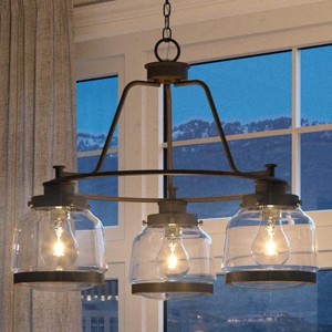 Urban Ambiance Luxury Luxe Industrial Chandelier,  18"H x 22"W,  Olde Bronze Finish, UHP2533 - 1 of 4