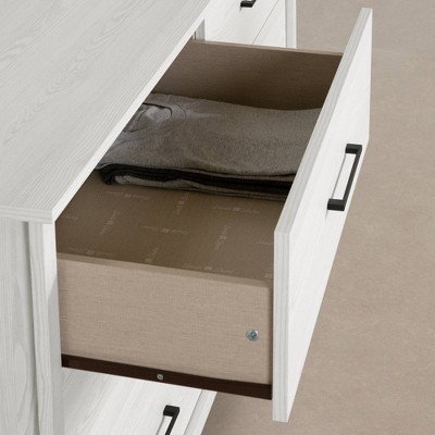 White Pine Farmhouse Double Dresser with Metal Handles