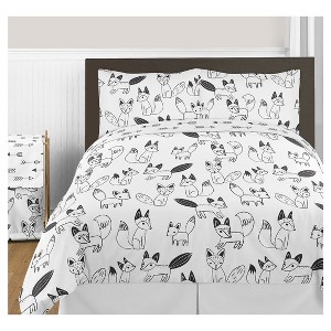 Black & White Fox Comforter Set (Full/Queen) - Sweet Jojo Designs , Black White