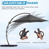 Hyleory 10/11/12 ft. Outdoor Curvy Cantilever Umbrella with Sand Bag Umbrella Base - 3 of 4