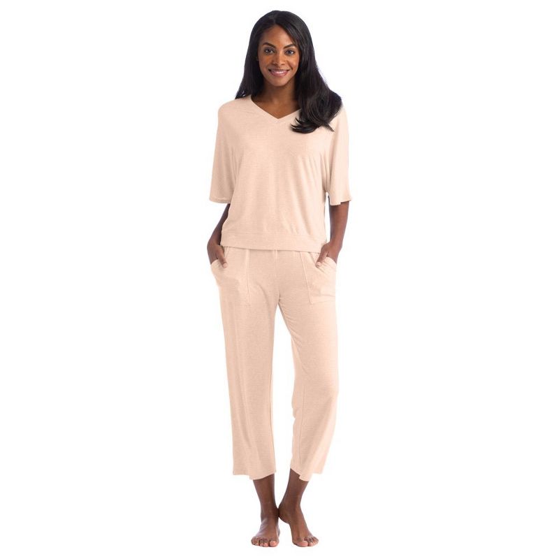 Softies Dream Relaxed V-neck with Capri Lounge Set, 2 of 6