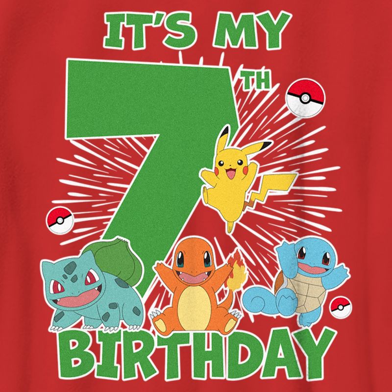 Boy's Pokemon It's My 7th Birthday Starters T-Shirt, 2 of 5