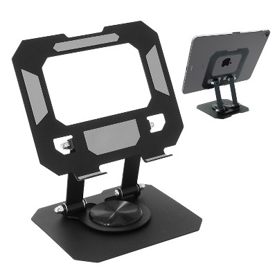 Vena For iPad Stand Tablet Stand for Desk, Bi-Fold Stand for iPad Holder Cellphone, Adjustable Aluminum Tablet Holder Stand Anti-Scratch Padding,Black