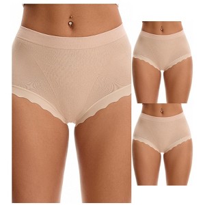 INSPIRE CHIC 3 Packs Women's High Waisted Breathable Tummy Control Underpants - 1 of 4