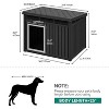 Plastic Dog House Outdoor Indoor Dog Kennel with Liftable Roof & Good Black/Gray - 2 of 4