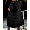 Imily Bela Womens Long Puffer Vest Hooded Sleeveless Winter Coats Quilted Warm Zip Up Padded Outerwear - 3 of 4