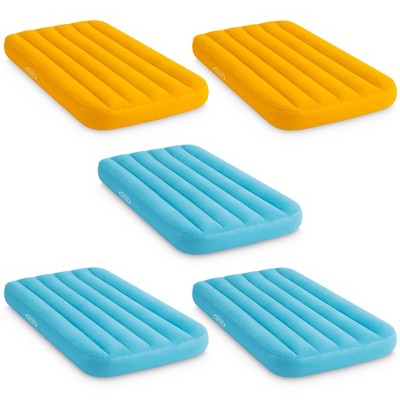 INTEX 66803EP Cozy Kidz Inflatable Airbed: Fiber-Tech – Velvety Soft Surface – Carry Bag Included – Color May Vary – 34.5" x 62" x 7", 5 Pack
