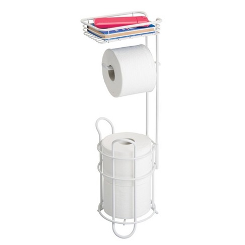 Mdesign Metal Free-standing Toilet Paper Holder - White : Target