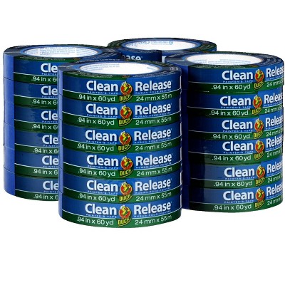 Duck Brand Clean Release Painters Tape, 1 Inch x 60 Yards, Blue, pk of 24