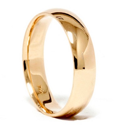 Pompeii3 High Polished Classic Wedding Band 14K Yellow Gold