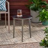 Pebble Iron Modern Side Table - Gray - Christopher Knight Home: Weather-Resistant, Glass Top Patio Accent Table - 2 of 4