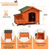 BENCMATE Pet Crates and Houses Premium Wooden Dog House, Spacious Indoor, Outdoor Shelter with Food Storage, Feeding Station, Orange, 35.8"*29.1"*7.5" - 3 of 4