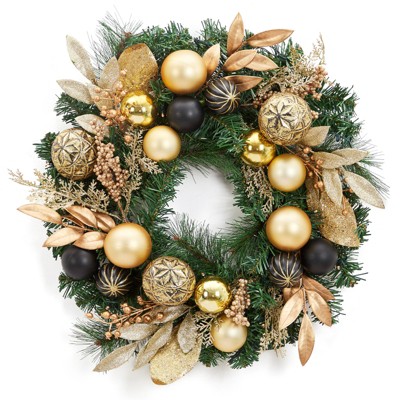 Christmas Wreath, Artificial Christmas  Wreaths, Xmas Wreath with Pine Cone and Berries, Xmas Decorations for Windows, Wall, Mantel,  Front Door