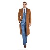 Men's Knee Length Wool Blend Three Button Long Jacket Overcoat Top Coat - 2 of 3