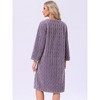 INSPIRE CHIC Women's Flannel Sleep One-Piece Dress Fuzzy Round Neck Soft Nightgowns with Pocket - 4 of 4