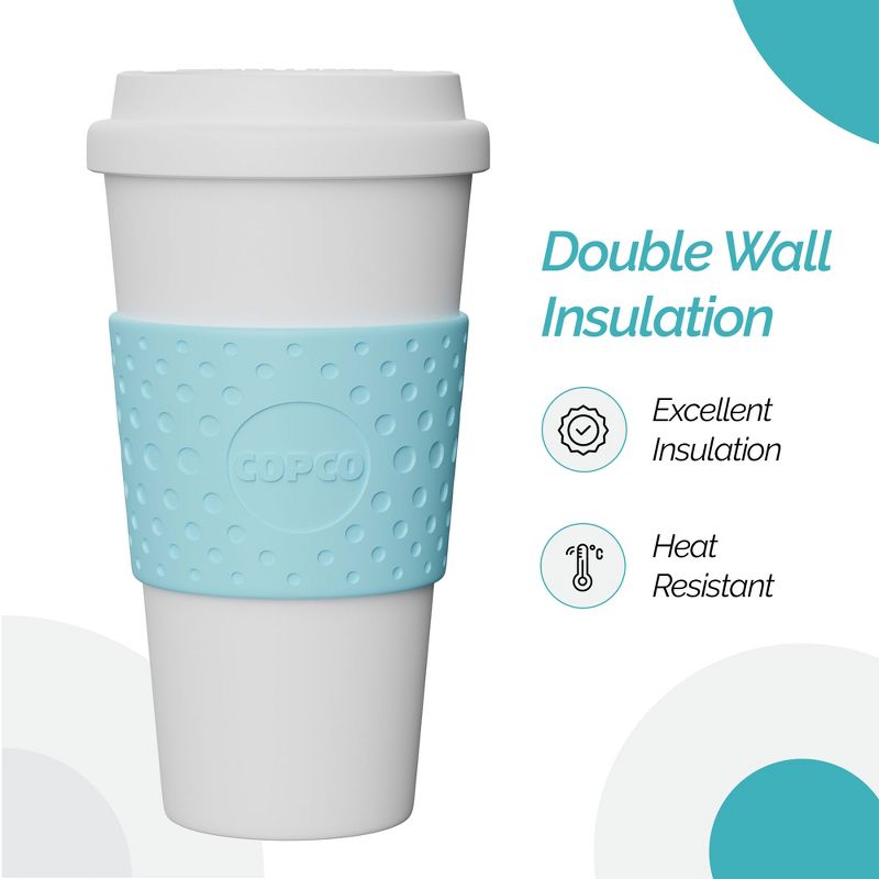 Copco Acadia 16 Ounce Double Walled Insulated Hot or Cold Travel Mug Spill Resistant Lid, 3 of 8