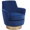 Okak Modern Swivel Barrel Accent Chair, Round Barrel Chairs with Gold Stainless Steel Base, for Living Room Bedroom - 4 of 4