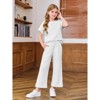 Mocamel Girl's Sports Simple Texture Casual Round Neck Short Sleeves and Loose Pant 2 piece Set - 4 of 4