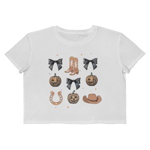Social Collective Women Spooky Cowboy.Png Short Sleeve Graphic Cotton Cropped Loose T-shirt - 1 of 4