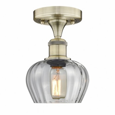 Fenton - 1 Light Semi-Flush Mount In Industrial Style-8.25 Inches Tall and 6.5 Inches Wide